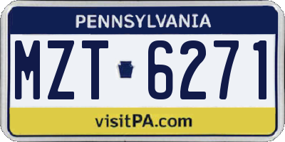 PA license plate MZT6271