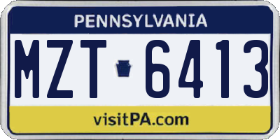 PA license plate MZT6413