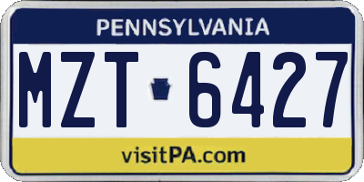 PA license plate MZT6427