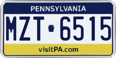 PA license plate MZT6515