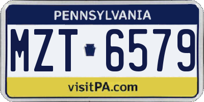 PA license plate MZT6579