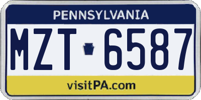 PA license plate MZT6587