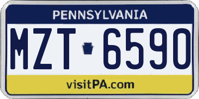 PA license plate MZT6590