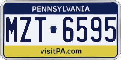 PA license plate MZT6595