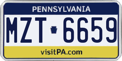 PA license plate MZT6659