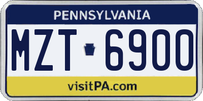 PA license plate MZT6900