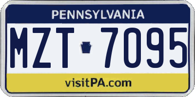 PA license plate MZT7095