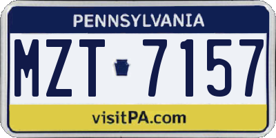PA license plate MZT7157