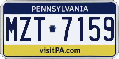 PA license plate MZT7159