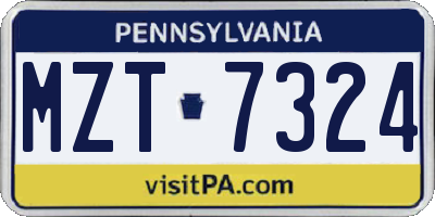 PA license plate MZT7324