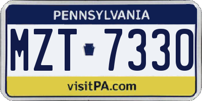 PA license plate MZT7330