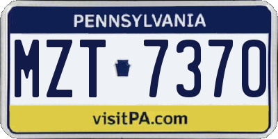 PA license plate MZT7370