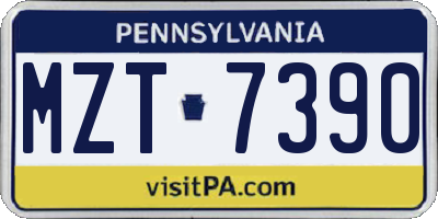 PA license plate MZT7390