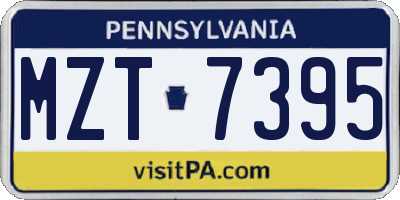 PA license plate MZT7395