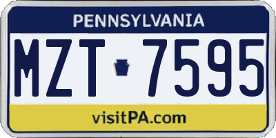 PA license plate MZT7595