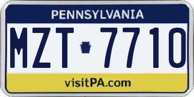 PA license plate MZT7710