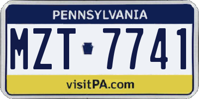 PA license plate MZT7741