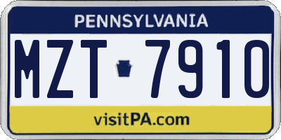PA license plate MZT7910