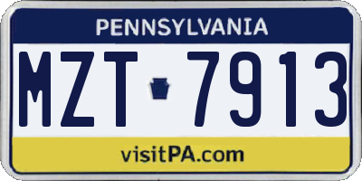 PA license plate MZT7913