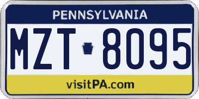 PA license plate MZT8095