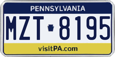 PA license plate MZT8195