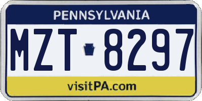 PA license plate MZT8297