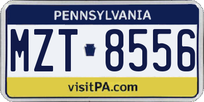 PA license plate MZT8556