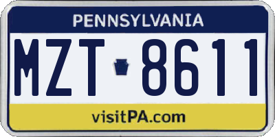 PA license plate MZT8611