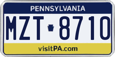 PA license plate MZT8710