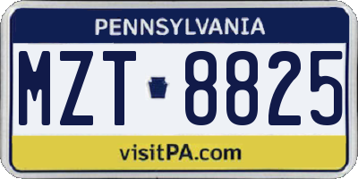 PA license plate MZT8825