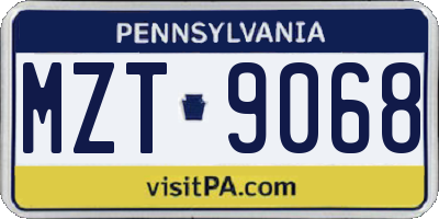 PA license plate MZT9068