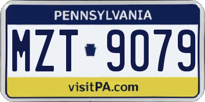 PA license plate MZT9079