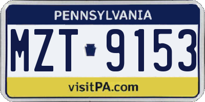 PA license plate MZT9153