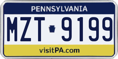 PA license plate MZT9199
