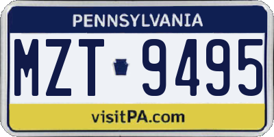 PA license plate MZT9495