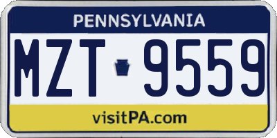PA license plate MZT9559