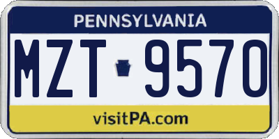 PA license plate MZT9570