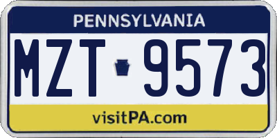PA license plate MZT9573