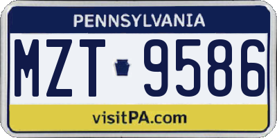 PA license plate MZT9586