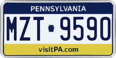 PA license plate MZT9590
