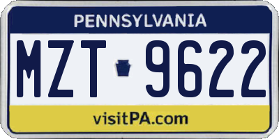 PA license plate MZT9622