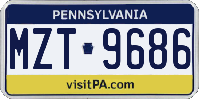 PA license plate MZT9686