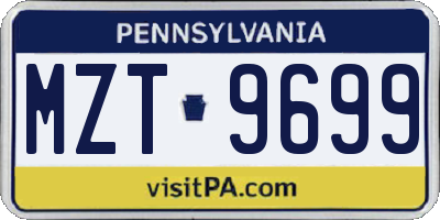 PA license plate MZT9699