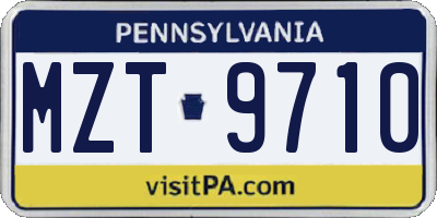 PA license plate MZT9710