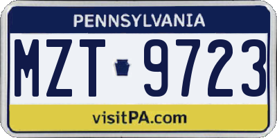 PA license plate MZT9723