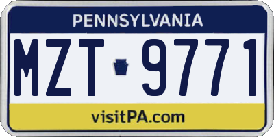 PA license plate MZT9771