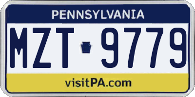 PA license plate MZT9779