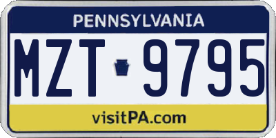 PA license plate MZT9795