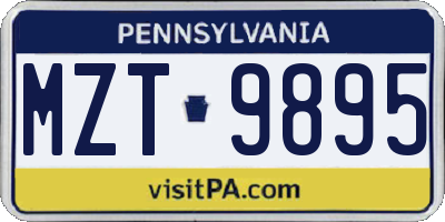 PA license plate MZT9895
