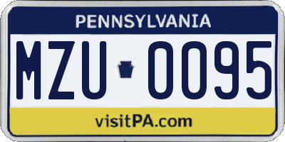 PA license plate MZU0095